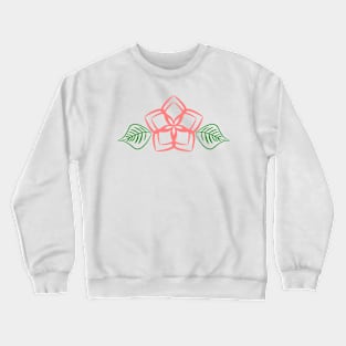 Star Blossom with green leaves Crewneck Sweatshirt